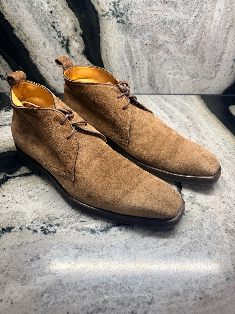 Di Bianco Suede Chukka Boots Brown Tan Made in Italy Men’s US 9